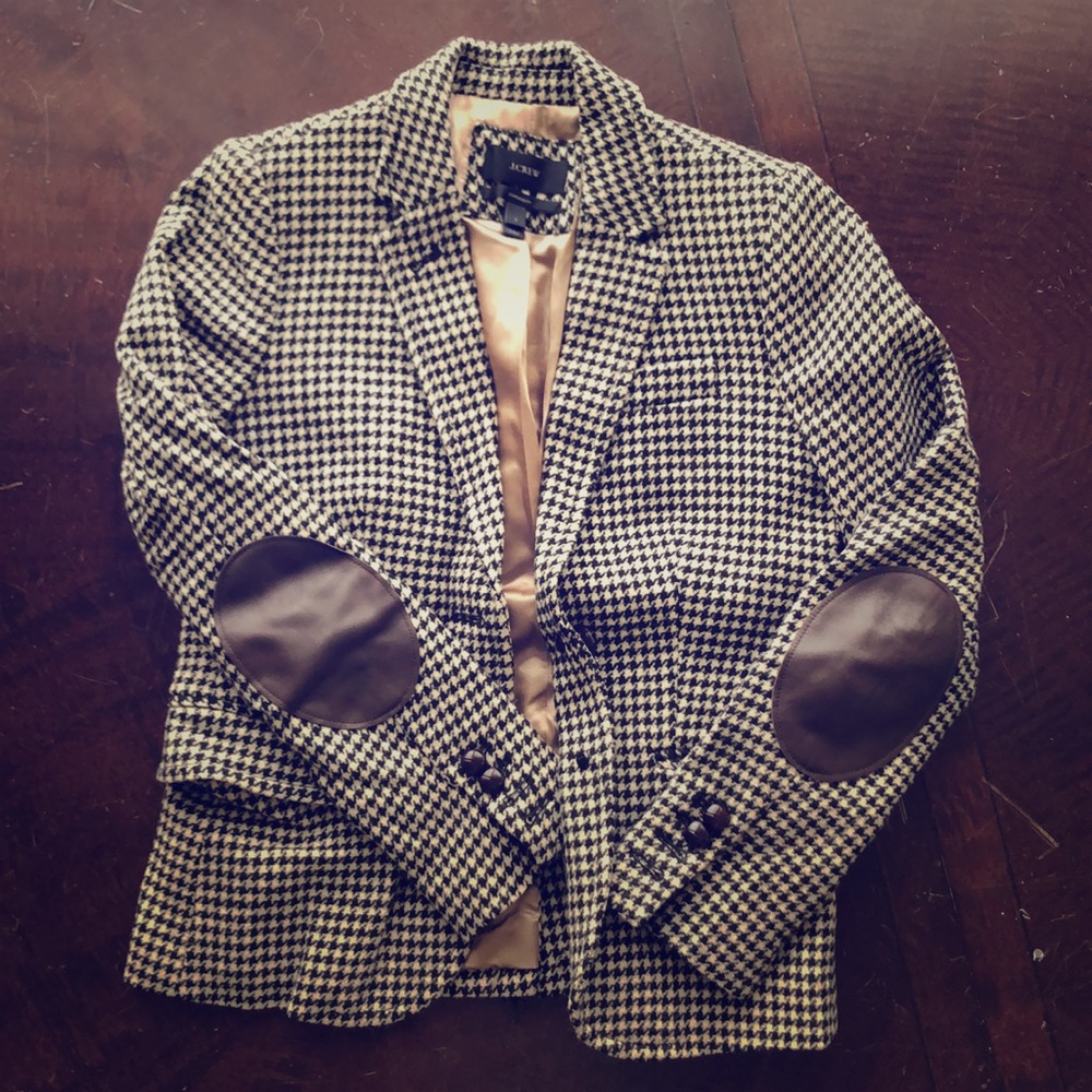 JCrew Herringbone Schoolboy Blazer